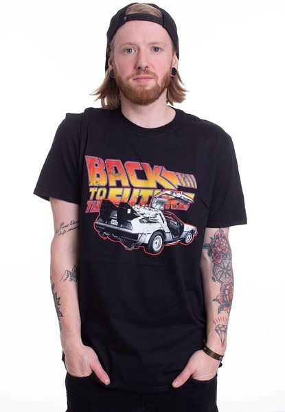 

back to the future delorean classic movie black tee t-shirt dm22 men t shirt