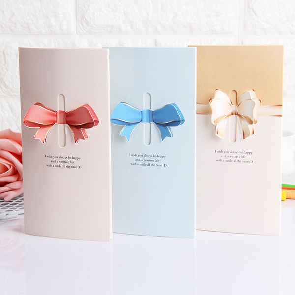 

creative holiday greeting cards bow love holiday message blessing card colorful fashion new year valentine's day message cards vt1613