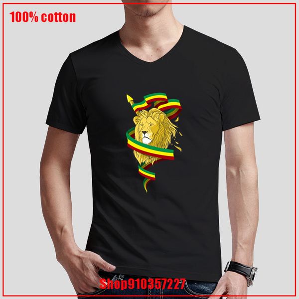 

reggae lion zion rasta lion v-neck t-shirt 2020 summer casual asian size male t-shirts short sleeve creative design shirrt