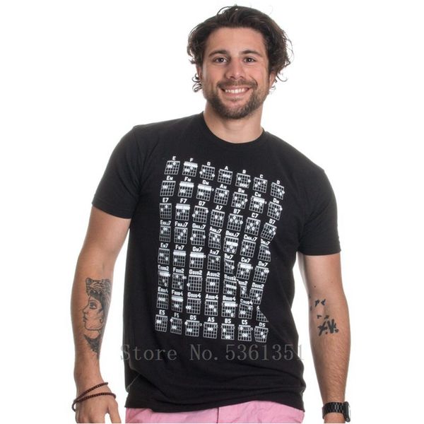 

guitar chord chart cool musician guitarist teacher music playing notes t-shirt for men fashionable