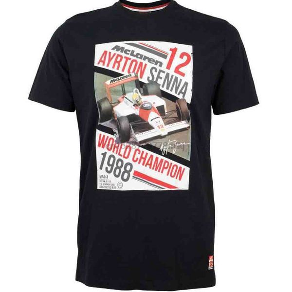 

ayrton senna 1988 mclaren world champions black t-shirt large td095 ll 03