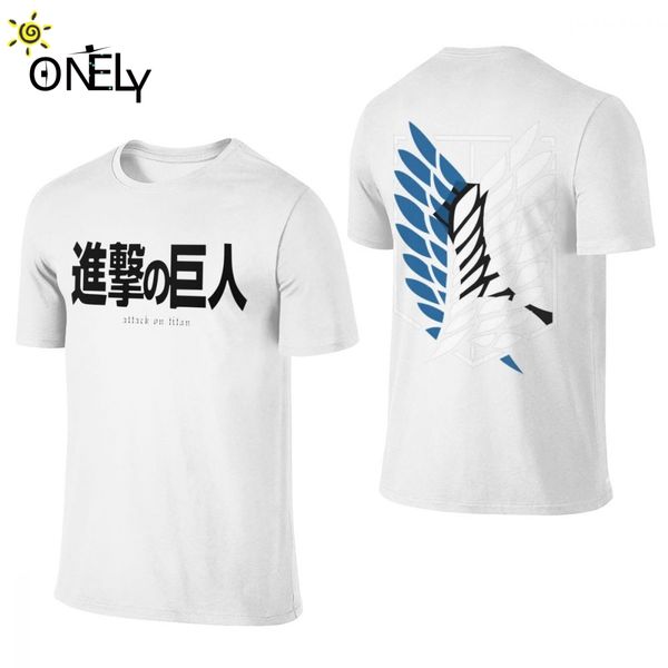

crewneck shingeki no kyojin attack on titan t shirt summer male slim la camiseta sale