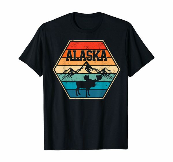 

alaska usa moose mountain hiking vintage retro gift t-shirt tee tshirt tee shirt