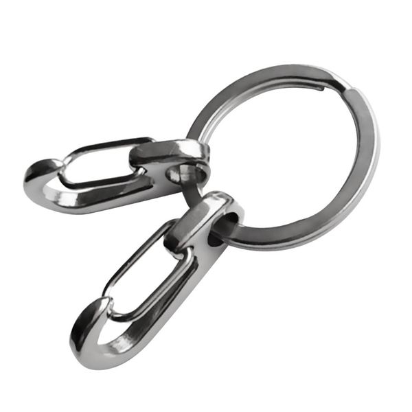 

2 шт нержавеющей стали quick release брелок карабин spring hook quickdraw клип с key chain split ring