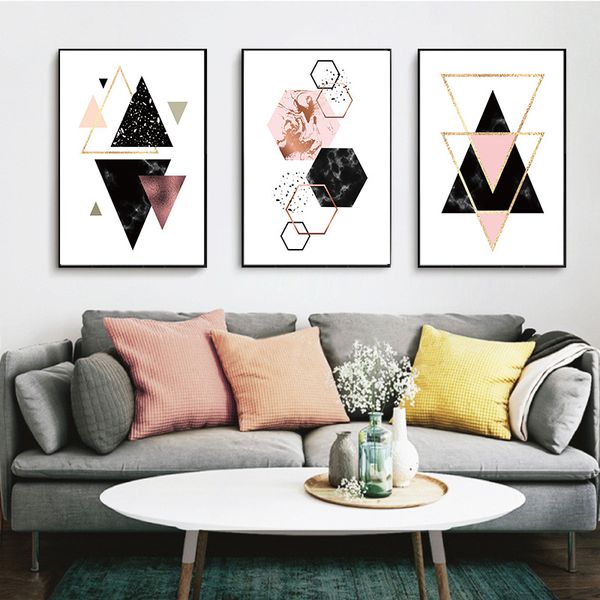 

paintings canvas painting abstract geometry polygone nordic modern home decor poster print wall art living room