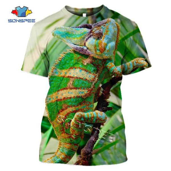 

summer 3d animal chameleon print 3d print shirts graphic plus size funny men clothing
