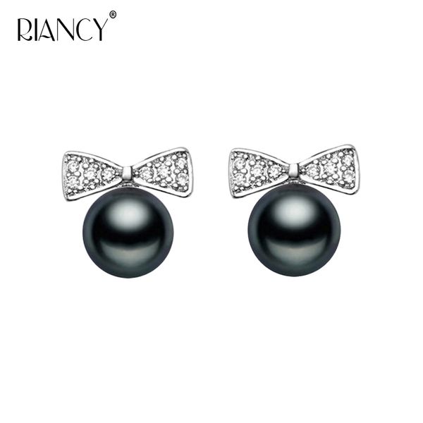 

fashion natural freshwater black pearl earrings for women elegant party 925 sterling silver jewelry