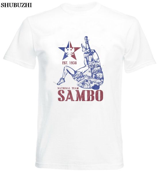 

самбо новый t-shirt спорт борьба самбо россии team top sale мужчины вокруг шеи хлопка вскользь muscle fit мужские футболки