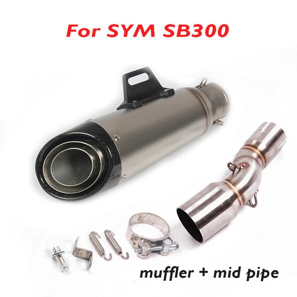 

motorcycle exhaust pipe muffler system middle connection link pipe slip on sb300 for sym sb300