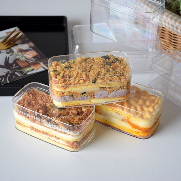 

gift wrap 10pcs transparent plastic box wedding birthday party favors baking packaging cake dessert biscuits candy chocolate