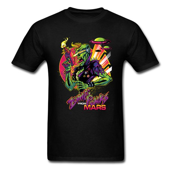 

funny comic tee-shirts zombi punks from mars mens ufo alien culture t shirt 100% cotton short sleeve tee-shirts hallowmas tee