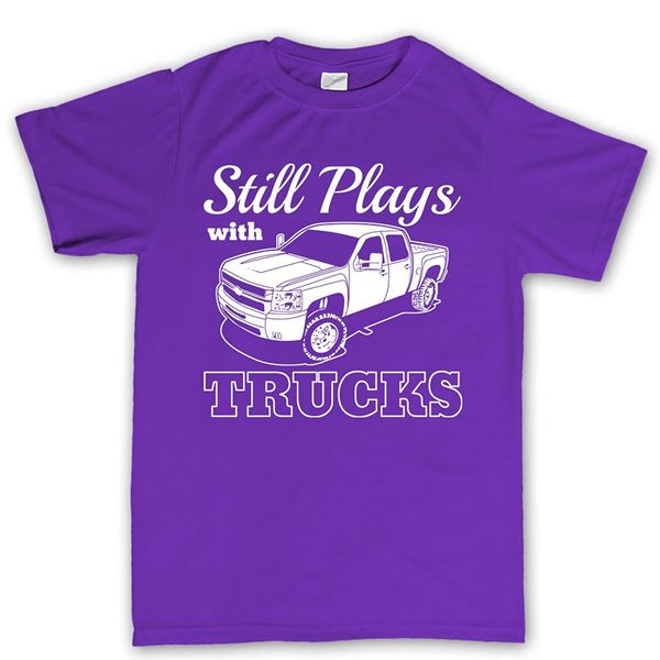 

new fashion brand men cartoon hip hop shirt plays with trucks off road 4x4 car harajuku tee shirts