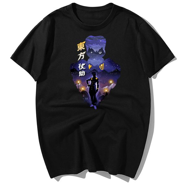 

cool josuke crazy diamond japan anime jojo print t-shirt men's summer casual cotton short sleeve t shirt harajuku streetwea