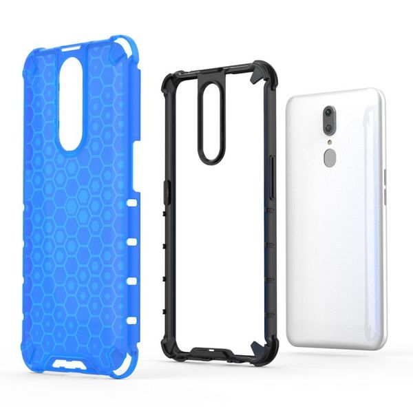 

2 in 1 honeycomb rugged armor case for oppo f11 back case transparent shockproof slim grip back case