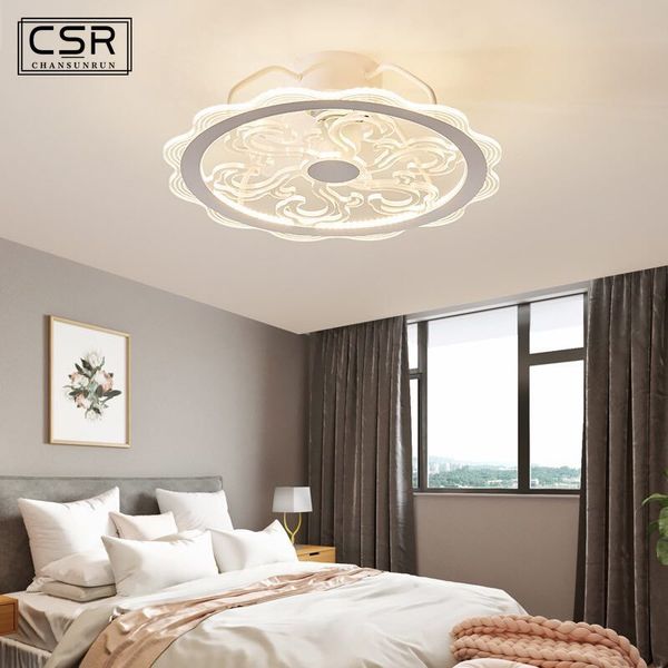 

electric fans 50cm led ceiling fan with light app smart remote control lamp bedroom modern children home restaurant 57w three color
