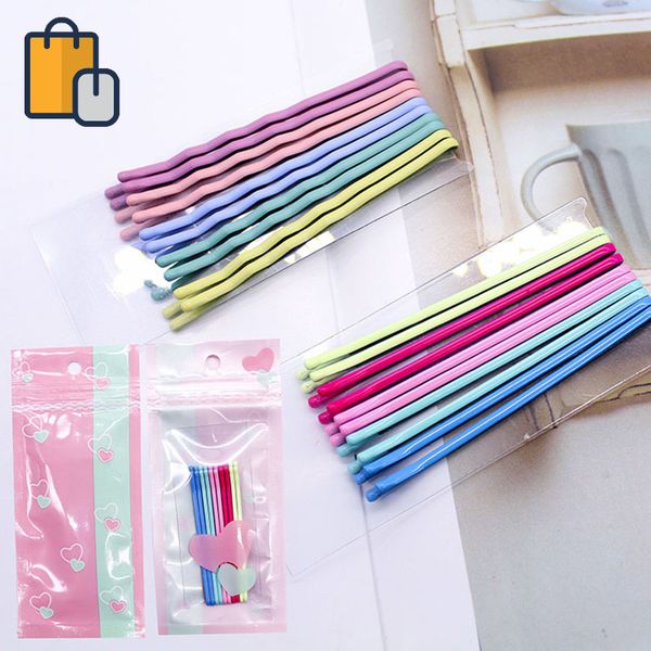 

10 pcs/sets colorful hair clips summer for ladies girls wave hairpins styling accessories invisible hair clips new, Golden;silver