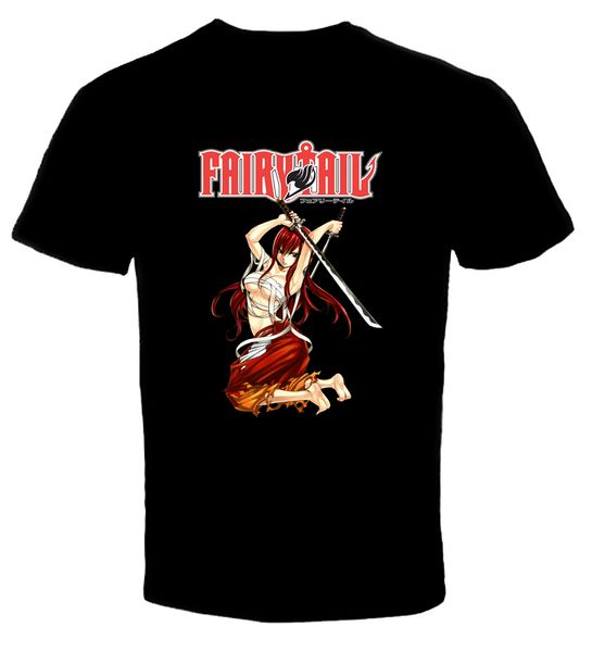 

2019 new mens fairy tail anime erza cotton t shirt s - 6xl tee shirts