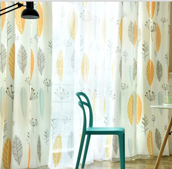 

curtain & drapes curtains for living room bedroom simple modern plants cotton custom study american-style leaves