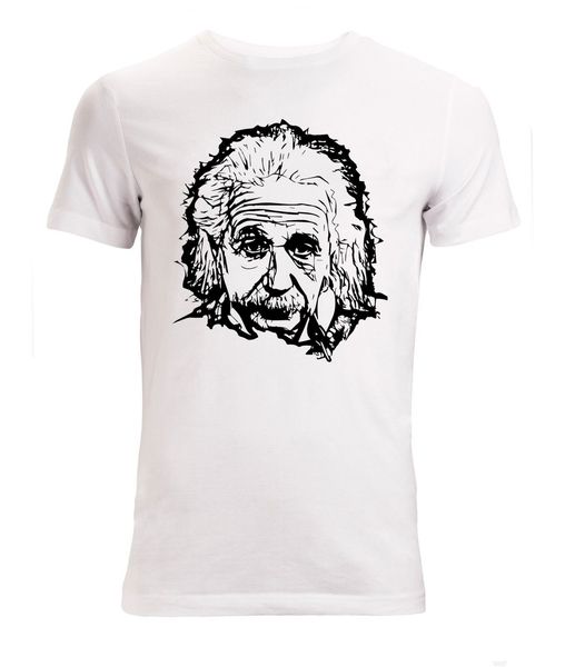 

new fashion cool casual t shirts albert einstein genius scientist artwork men's (woman's available) white summer tee shirt