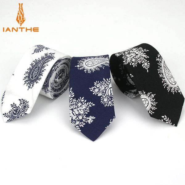 

neck ties 2021 cotton men's navy black paisley for men necktie narrow slim skinny cravate wedding vintage neckties corbatas, Blue;purple