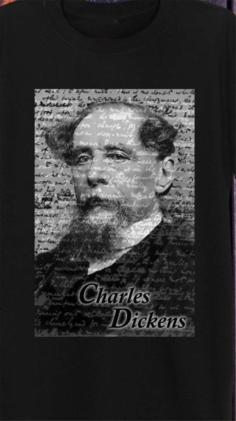 

charles dickens t-shirt white grey mens womens enganliegend poet author classic casual tee shirt