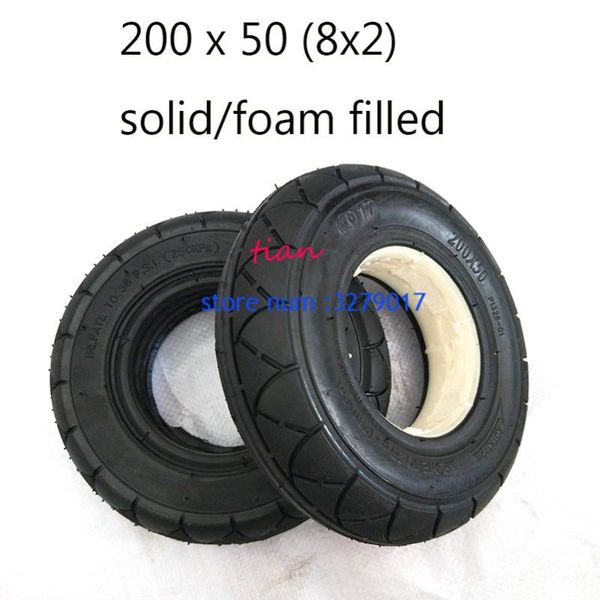

2 colors 1 pc mobility scooter wheelchair tire 200 x 50 (8x2) solid/foam filled 200x50 for razor e100 e125 e200 scooter vapo
