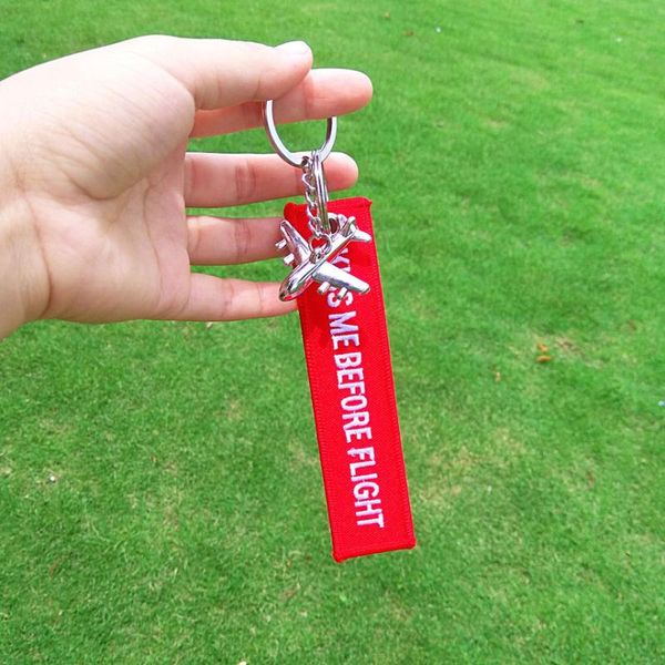 

keychains with metal plane key chain kiss me before flight charms bag pendant car ring women cadeau maitresse sleutelhanger, Silver