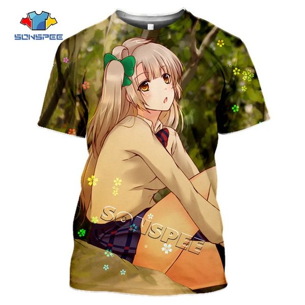 

men anime loli girl love live 3d print shirts aesthetic kawaii funny men clothing