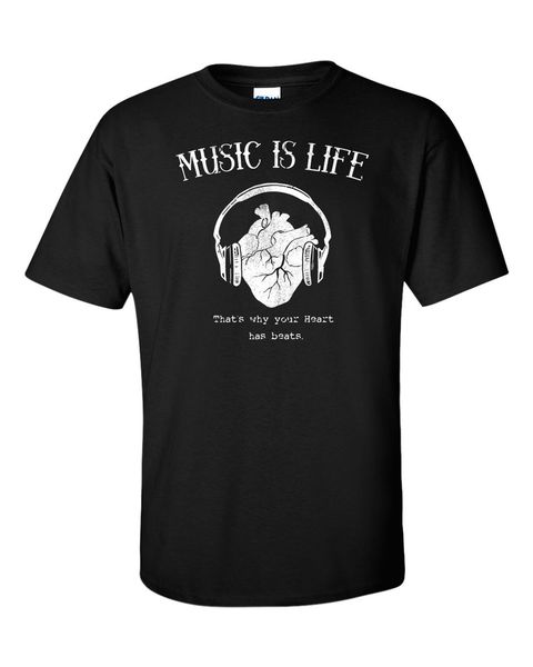

2019 summer tee shirt club t-shirt men's techno music life heart headphones dj dub house party gift o-neck t-shirt