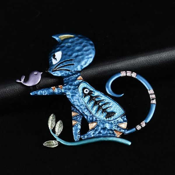 

brooch of cute cat brooches and pins for women girls fashion sweater coat jewelry accessories charm alloy metal brooch pin 2020, Gray