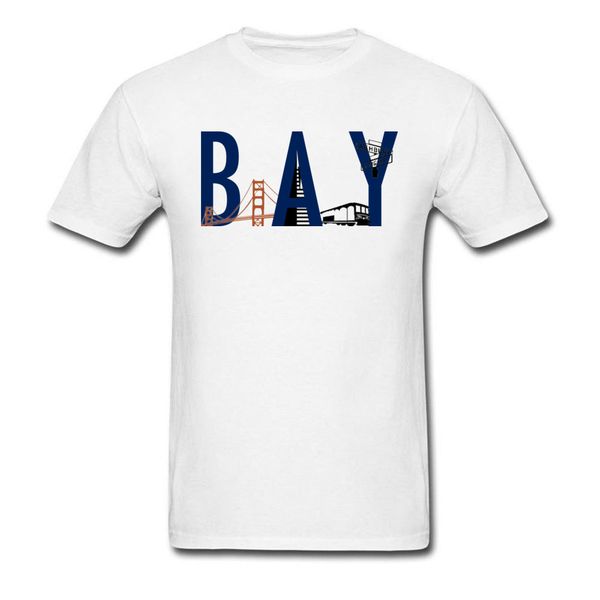 

men letter t shirt bay area landmarks white tshirt crewneck summer/fall 100% cotton t-shirts printing tee shirts