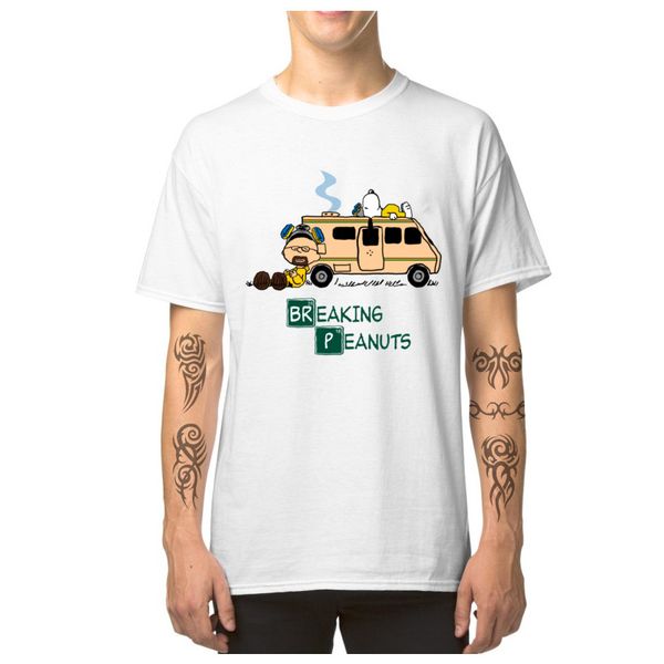 

new design men t-shirt europe size tees breaking peanuts funny clothing for male breaking bad heisenberg car t shirt cotton