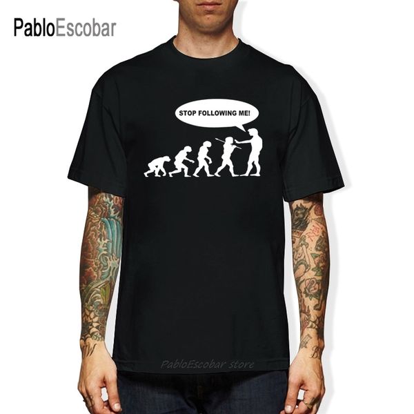 

summer evolution men's t-shirts sfollowing me caveman pattern streetwear t-shirt funny hip hop brand clothing t shirt