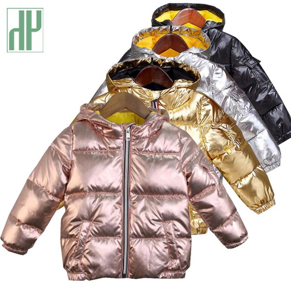 

hh boys coats winter jacket kids down cotton coat waterproof snowsuit pink gold silver jacket hooded parka girls down coats y18102508, Blue;gray