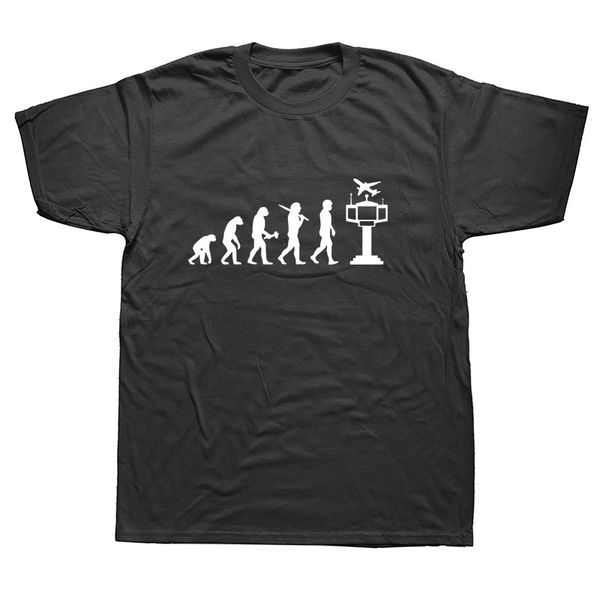 

funny air traffic controller evolution graphic t shirts men summer cotton harajuku plus size o neck streetwear hip hop t-shirt