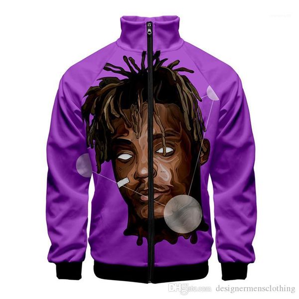 

sleeve stand collar teenager hiphop hoodies rapper fashion male clothing juice wrld designer cardigan hoodies long, Black