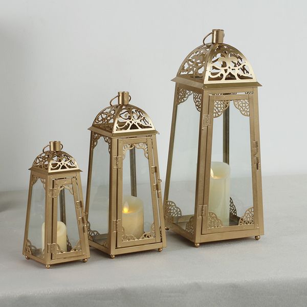 

windproof luxury outdoor candle holders glass minimalist nordic gold candle holder modern kaarsenhouder home decor jj60zt