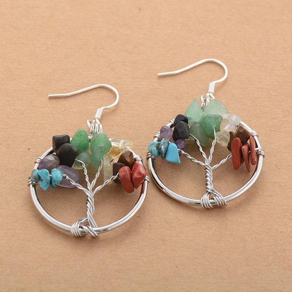 

7 color chakra earrings drop earring women gifts energy healing balance earring jewelry wholesale