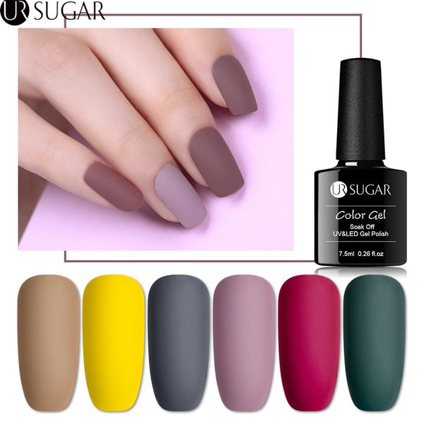 

ur sugar 7.5ml matte gel polish color uv gel nail polish matte coat soak off uv led varnish nail art varnish hybrid, Red;pink
