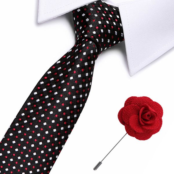 

necktie 7.5 cm mens ties stripe brooch neckties gravata jacquard woven 100% slik tie business formal dress accessories wedding, Black;gray