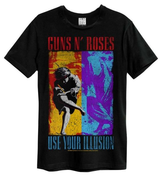 

guns n roses t shirt amplified spliced illusion slash axl rose