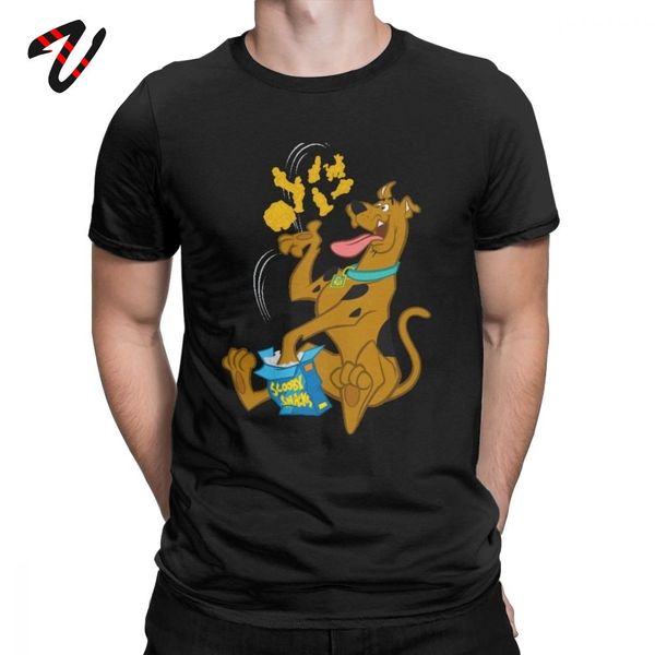 

новизна scooby doo закуски t-shirt мужчины круглый воротник премиум хлопок футболка с коротким рукавом тис плюс размер одежды