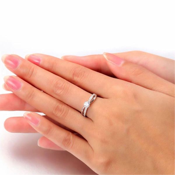 

wedding rings classic fashion engagement four-claw simulation rhinestone ring female opening adjustable jewelry, Slivery;golden