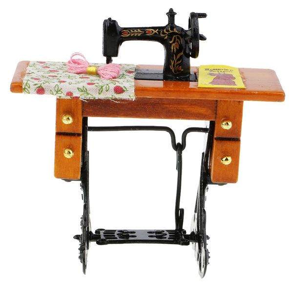 

miniature doll house model sewing machine mini retro simulation model ornament