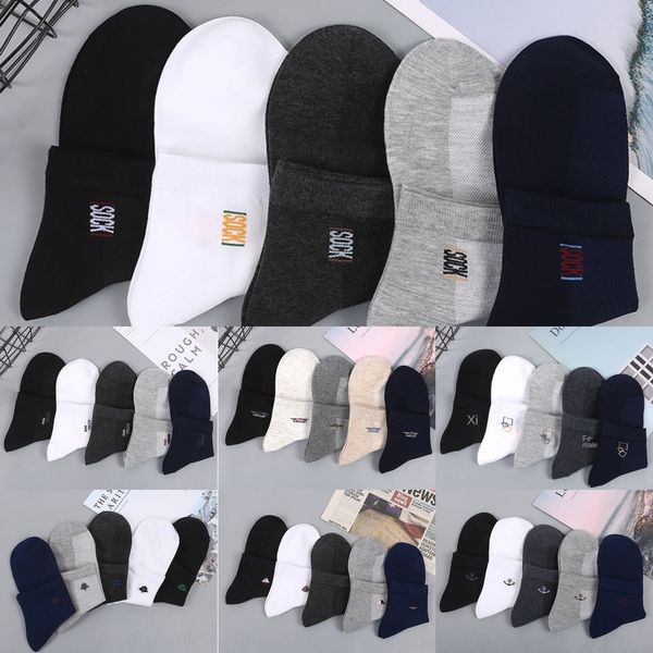 

liaoyuan men's medium cotton socksmid-calf socks spring and summer thin mesh breathable sweat-absorbent deodorant business casual cotto, Black