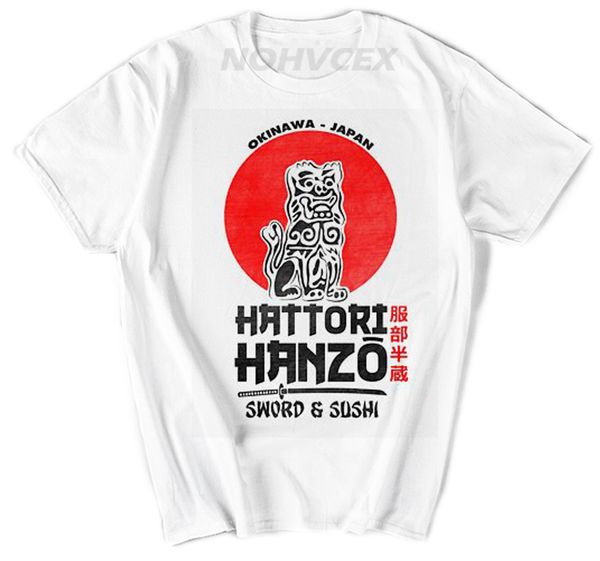 

hattori hanzo мужчины прохладный самураев футболки мечи и суши мультфильм дизайн тенниска окинаве япония chic топы тис