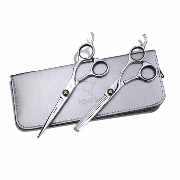 

hairdressing scissor set kit professional barber hair cutting thinning shears stainless steel flat teeth blades styling tools