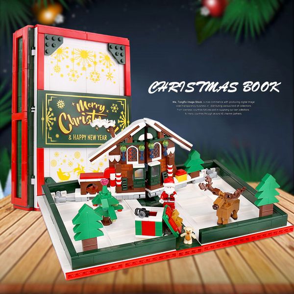 

sembo 601094 idea series christmas story book tree 3d santa claus building block brick toys for children gifts