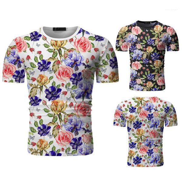 

printed short sleeve slim o neck tees mens casual tshirts luxury mens designer tshirts summer floral, White;black