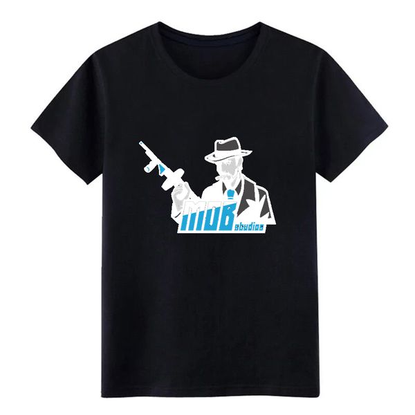 

men's mob studios blue rdg t shirt character cotton size s-3xl formal loose comical summer slim shirt